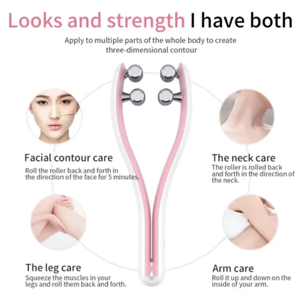 Electric Microcurrent Face Slimming EMS Facial Roller Massager Hand Held Anti Wrinkle Skin Care Face lifting