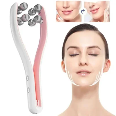 Electric Roller Massager Face Slimming Double Skin Y Shaped Lift Massager Up Tool V Tool Belt Chin